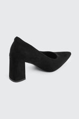 Block Heel Faux Suede Pumps