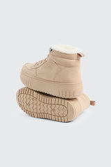 Faux Fur Lined High Top Sneakers