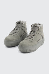 Faux Fur Lined High Top Sneakers