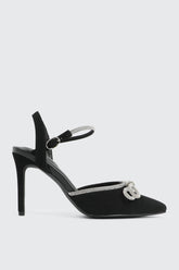 Pumps with Rhinestone Bow