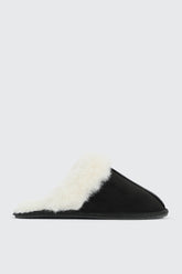 Mule Slippers with Fur Lining