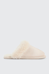 Mule Slippers with Fur Lining