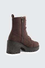 Faux Fur Lined Lace Up Boots