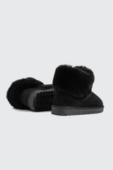 Faux Sheepskin Ankle Boots with Fur Trim
