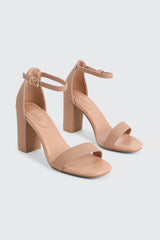 Faux Suede High Heel Sandals