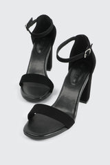 Faux Suede High Heel Sandals