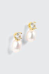 14K Gold Plated Pearl Stud Earrings