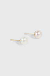 14K Gold Plated Pearl Stud Earrings