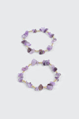 2-Pack Semi-Precious Stone Bracelets
