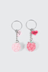 2-Pack Fuzzy Raspberry BFF Keychain