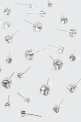 12-Pack Crystal Stud Earrings