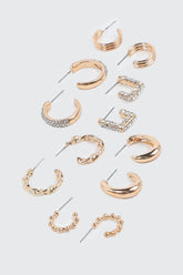 6-Pack Assorted Hoop Earrings