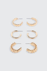 3-Pack of Textured Hoops