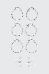 6-Pack Twisted Hoop & Stud Earrings
