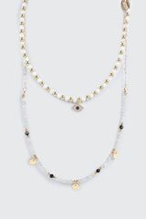 Two-Row Necklace with Eye Pendant