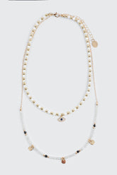 Two-Row Necklace with Eye Pendant