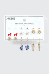 9-Pack Ocean Themed Earrings