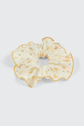 Oversized Pleated Floral Scrunchie