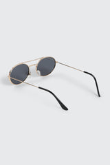 Slim Oval Metal Sunglasses