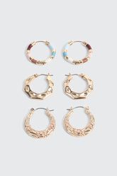 3-Pack Mixed Hoop Earring Set