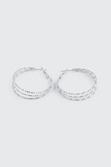 Textured Three-Row Hoop Earrings