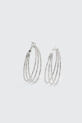 Textured Three-Row Hoop Earrings