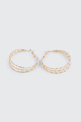 Textured Three-Row Hoop Earrings