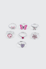 Crown Charm Ring Set