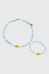Smiley Face Beaded Jewelry Set