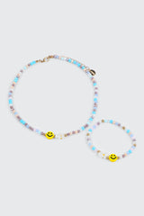 Smiley Face Beaded Jewelry Set
