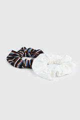 2-Pack Striped & Solid Scrunchies