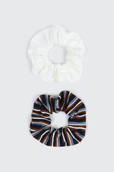 2-Pack Striped & Solid Scrunchies