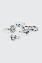 6-Pack Antique Silver Rings
