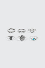 6-Pack Antique Silver Rings