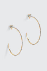 Large Rhinestone Hoop Earrings