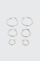 3-Pack Stainless Steel Hoop Earrings
