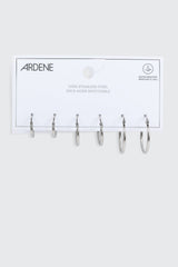 3-Pack Stainless Steel Hoop Earrings
