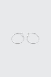 14K White Gold Plated Hoop Earrings