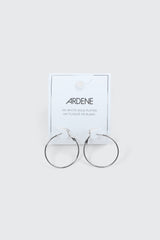 14K White Gold Plated Hoop Earrings