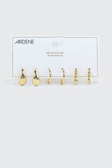 3-Pack 14K Gold Plated Hoop Earrings