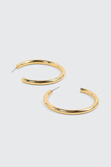 14K Gold Plated Chunky Tube Hoop Earrings