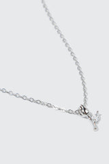 14K White Gold Plated Tulip Necklace