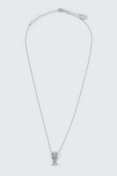14K White Gold Plated Fish Necklace