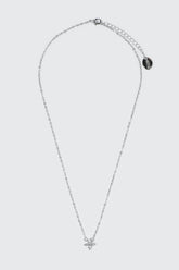 14K White Gold Plated Star Necklace