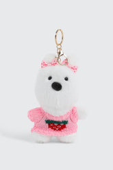 Strawberry Sweater Dog Keychain