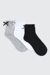 3-Pack Lettuce Edge Demi Crew Socks