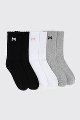 Bow Embroidery Crew Socks