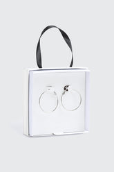 14K White Gold Plated Hoop Earrings