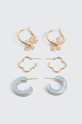 3-Pack Mixed Hoop Earrings