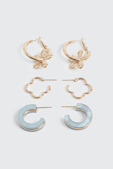 3-Pack Mixed Hoop Earrings
